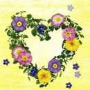 s7207 - Flower Heart - yellow - Servietten - Packung - 20 Stück