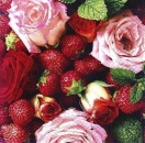 s7274 - Erdbeeren/Rosen - Napkins - Package - 20 pcs.