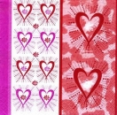 s7550 – Herzen – Servietten – 33 x 33 cm - Packung – 20 Stück