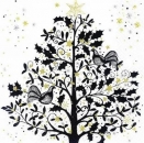 s7779 - Zauberbaum - weiß/schwarz - Napkins - Package - 20 pcs..