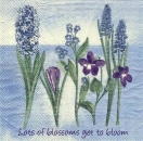 s8184 - Lots of Blossoms - blue - Napkins - Package - 20 pcs..