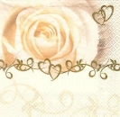 s8599 - Wedding Rose - Servietten - Packung - 20 Stück