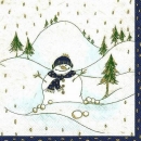 s9225 - Mr. Snow - white blue - white - Servietten - Packung 20 Stück