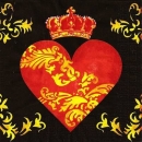 s9422 - Royal Heart - black - Servietten - Packung - 20 Stück
