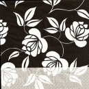 s9501 - Rosen - schwarz/weiß - red gold - Servietten - Packung - 20 Stück.