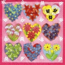 s9725 – Blüten - Herzchen - Servietten - Packung - 20 Stück