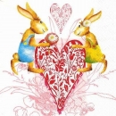 s9867 - Rabbits in Love - Servietten - Packung - 20 Stück