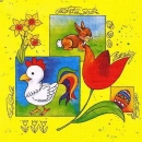 s9954 - Rooster and Rabbit - Napkins - Package - 20 pcs.
