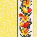 s9z10052 - Blumenborte Ostern - gelb - Serviette - Stückpreis