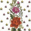 s9z10055 - Stickerei-Blumen - Servietten - Packung - 20 Stück