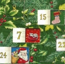 s9z10437 - Advent Calender - green - Servietten - Packung - 20 Stück.