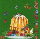 s9z10445 - Guglhupf - green - Napkins - Package - 20 pcs..