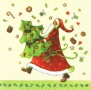s9z10631 - Santa with Tree - Servietten - Packung - 20 Stück
