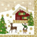s9z10679 - Holiday Lodge - gold -  Napkins - package 20 pcs.