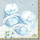 s9z10748 – Babyschühchen - hellblaul - Servietten - Packung - 20 Stück