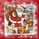 s9z10814 - Santa mit Tieren - Servietten - Packung - 20 Stück