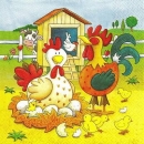 s9z11380 - La Famillle de Poulet - Servietten - Packung - 20 Stück