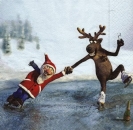 s9z15147 - Santa mit Rentier - Serviette - Stückpreis