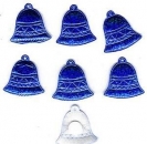 7 Stck.Applikation Hologramm-Glocken - blau