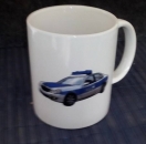 Keramik-Tasse  - Becher mit Wunschtext – Motiv: 1 x Polizeiauto