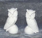 Eulen im 2er-Set - je 12 cm hoch - Schrühware