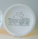 Hochzeitsteller mit Relief - 30,5 cm Durchmesser - Schrühware - Sonderangebot