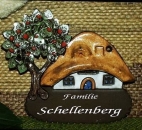 Töpfer-Türschild – Haus mit Blätterbaum – 16 x 12 cm – Reliefbild – aufwändige Handarbeit